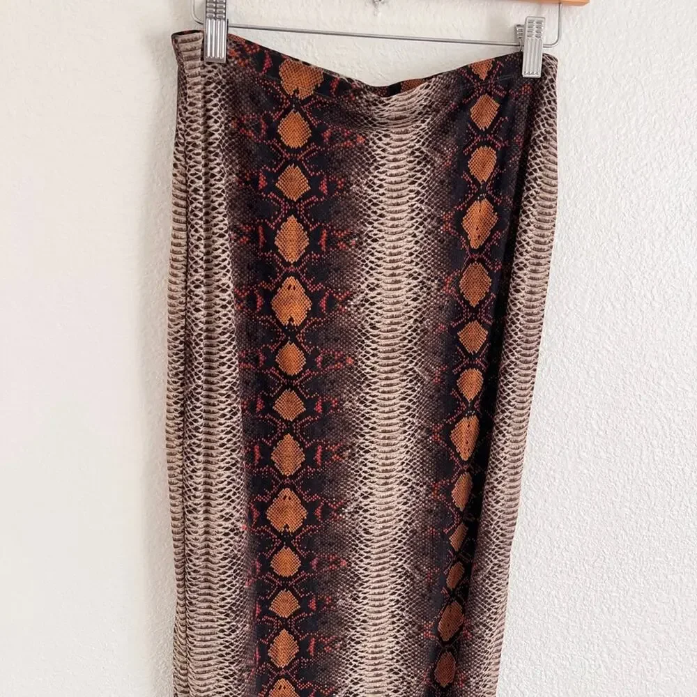 SKIMS mesh snakeskin tube maxi skirt / size L - Picture 3 of 7